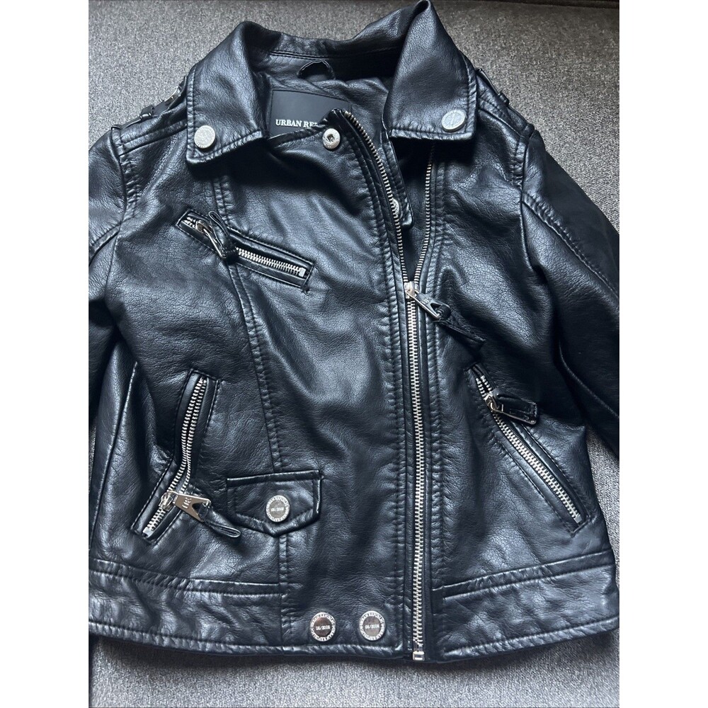 Girl’s Faux Leather Jacket Size 6X/L Zipper Closure With Pockets - Picture 2 of 11